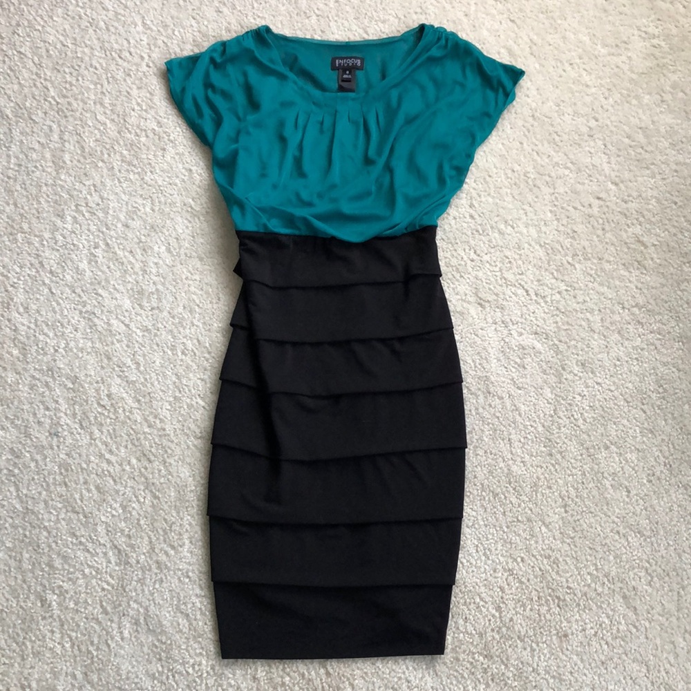 Stretchy green and black dress
